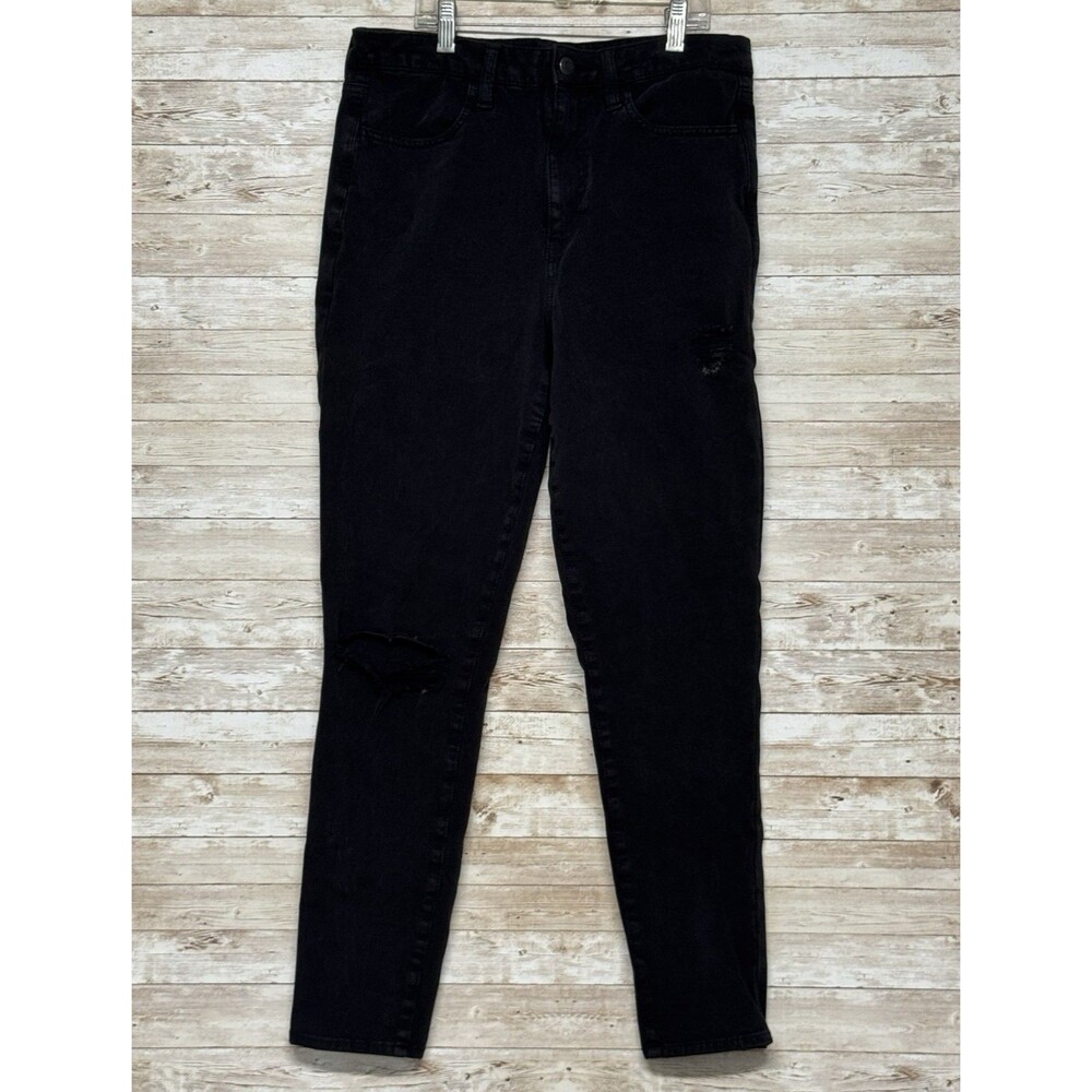 American Eagle Super Hi-Rise Jegging Size 12 31x27 Distressed Next Level Stretch